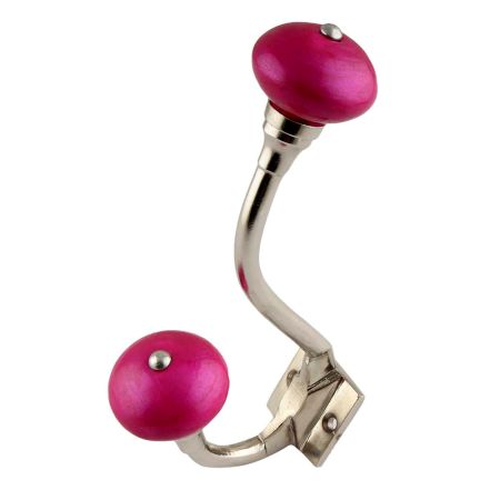 Neon Pink Silver Iron Hooks